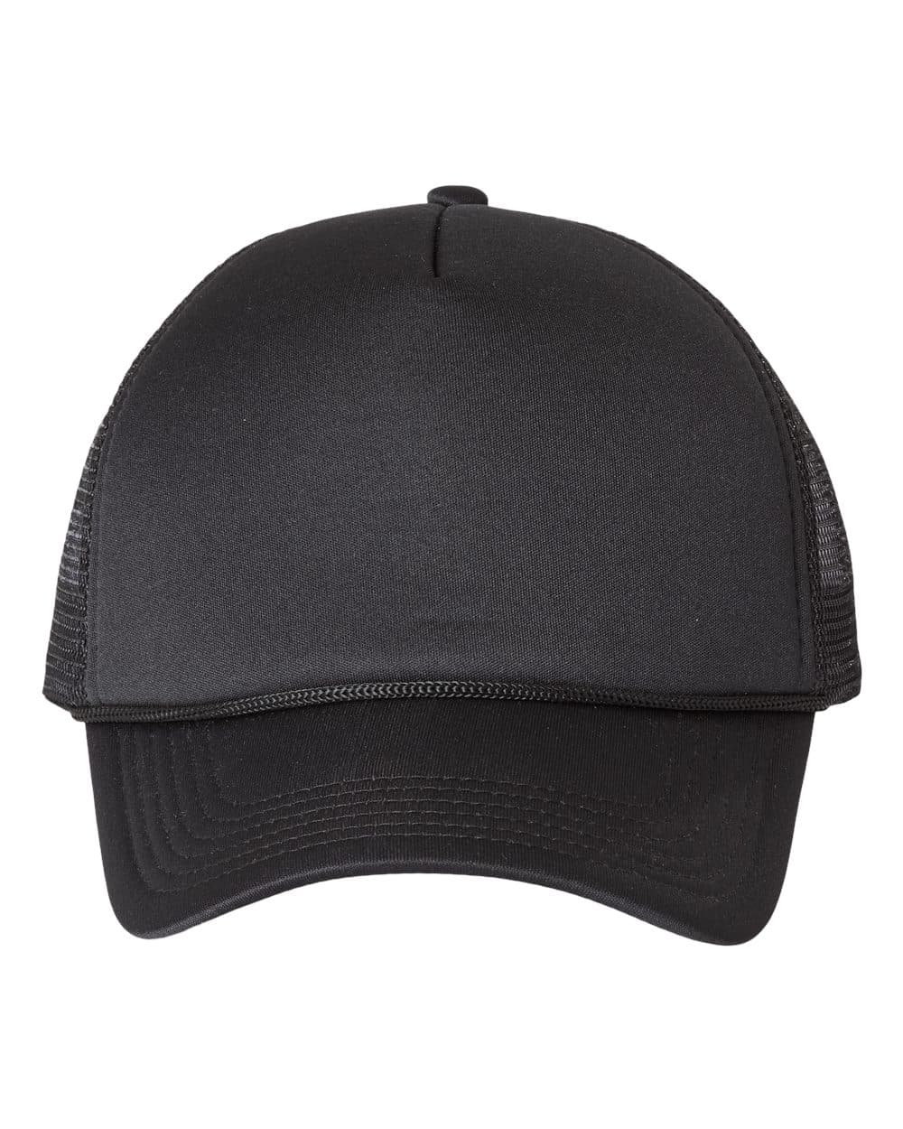 Valucap VC700 Foam Mesh-Back Trucker Cap — Black/ Black
