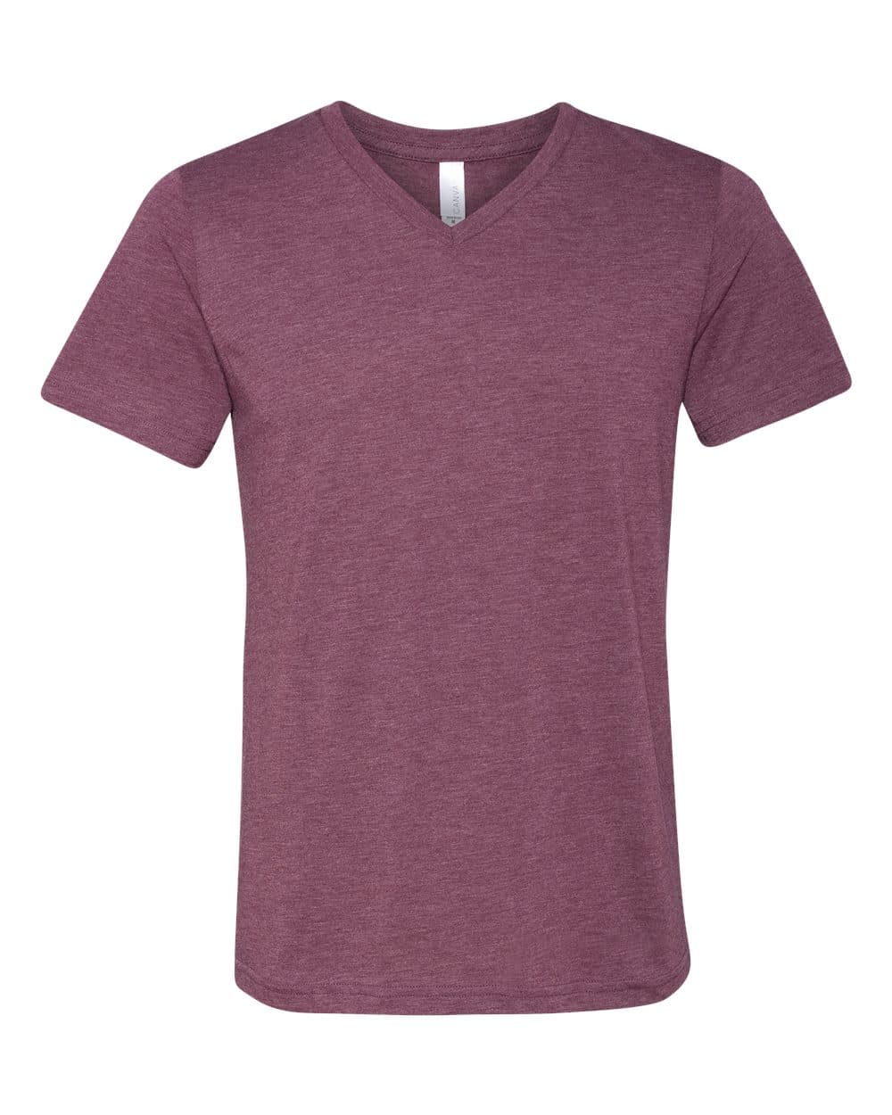 BELLA + CANVAS 3415 Unisex Triblend V-Neck Tee — Maroon Triblend