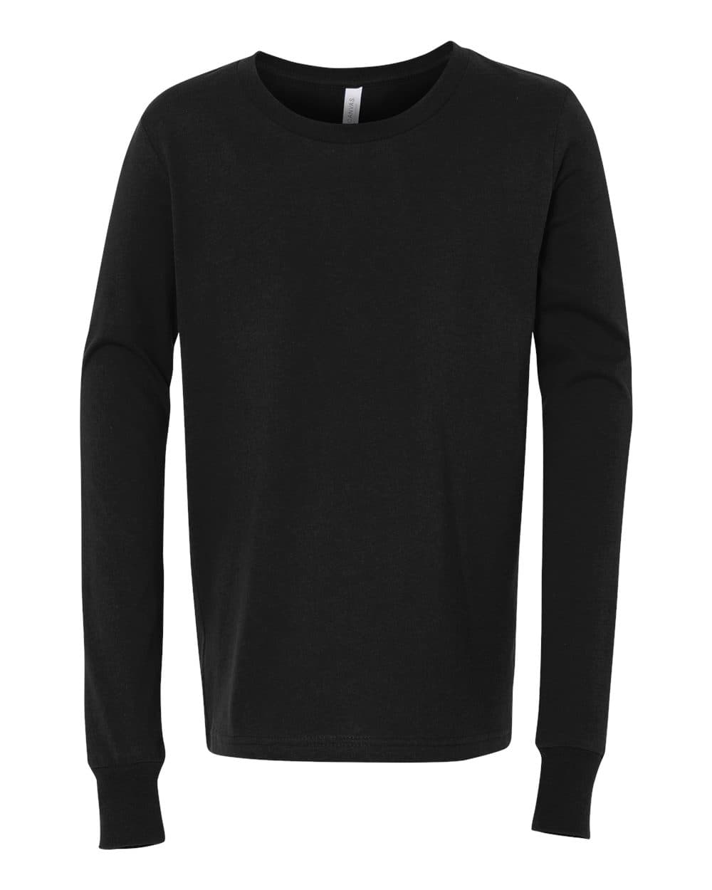 BELLA + CANVAS 3501Y Youth Jersey Long Sleeve Tee — Black