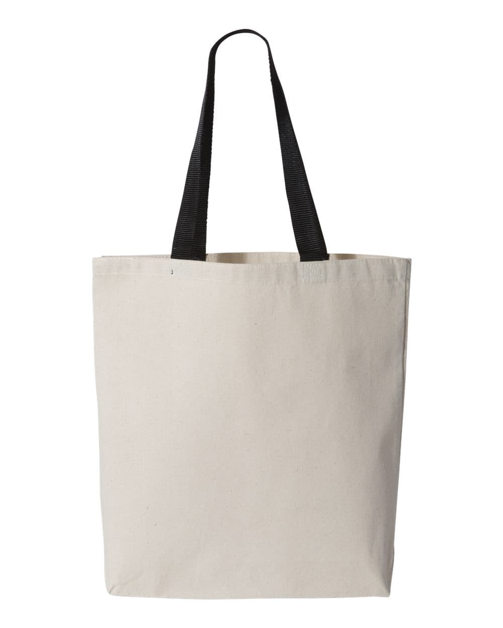 Q-Tees Q4400 11L Canvas Tote with Contrast-Color Handles — Natural/ Black