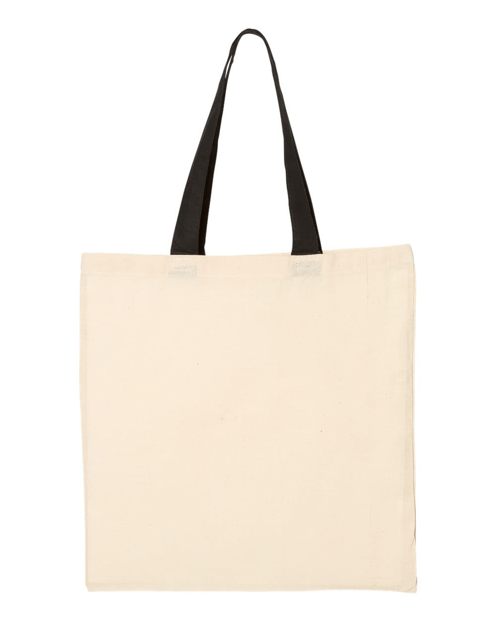 Q-Tees QTB6000 Economical Tote with Contrast-Color Handles — Natural/ Black