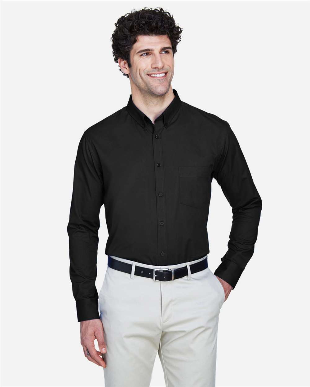 CORE365 88193 Men’s Operate Twill Dress Shirt — Black