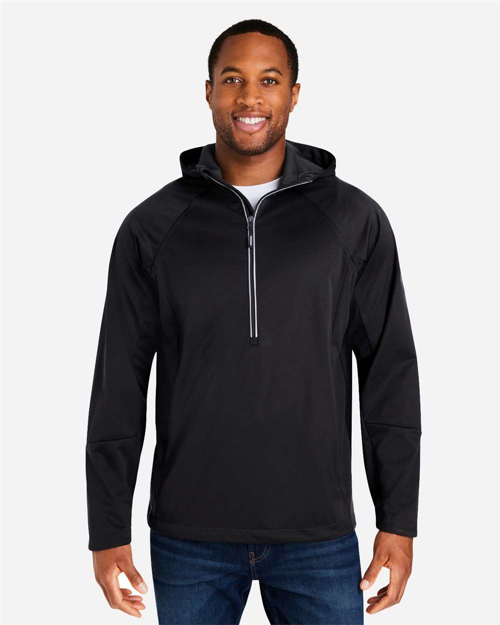 CORE365 CE711 Unisex Techno Lite Pullover Anorak — Black