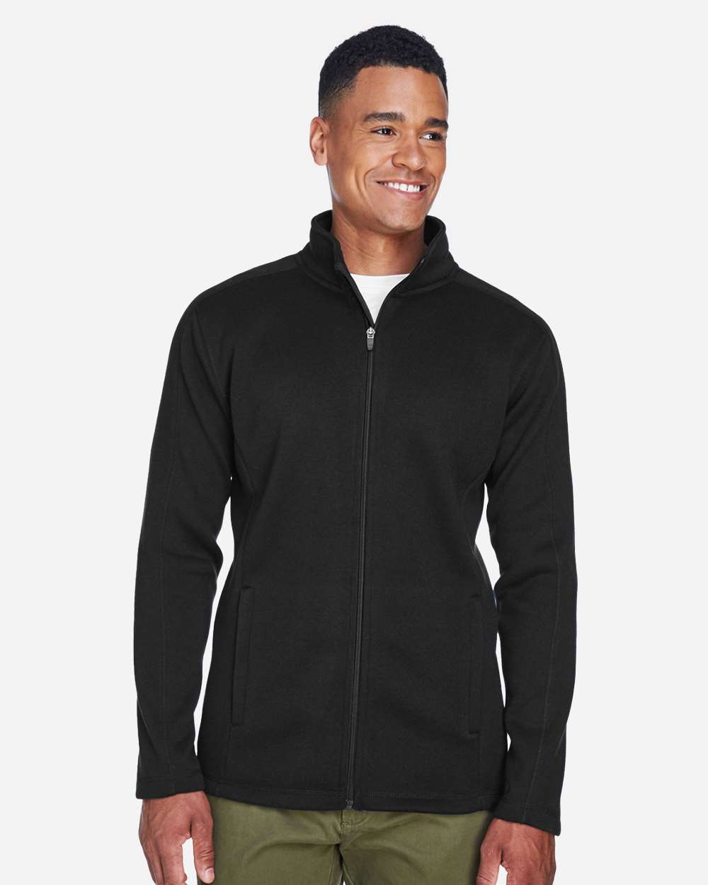 Devon & Jones DG793 Men’s Bristol Full-Zip Sweater Fleece Jacket — Black