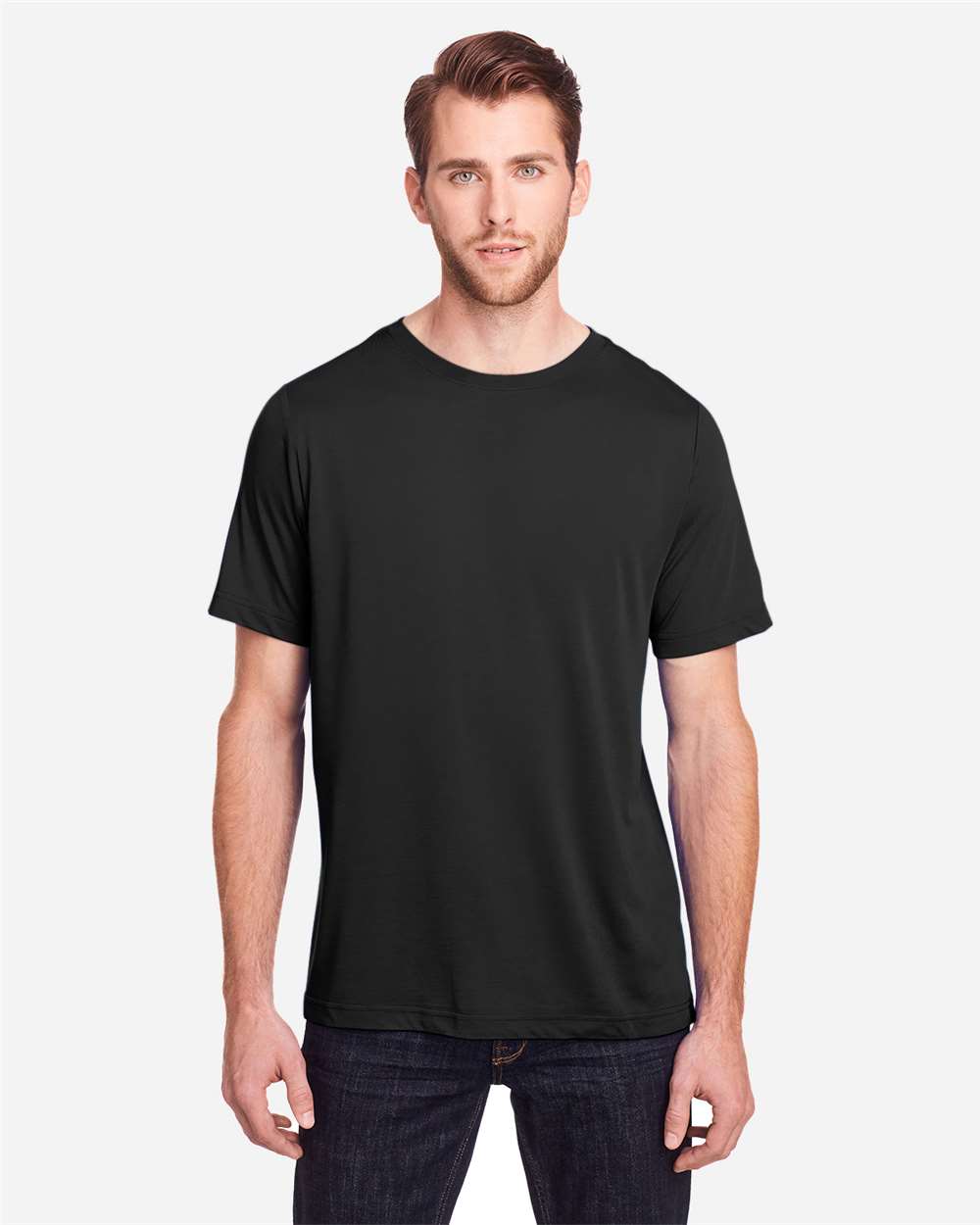CORE365 CE111T Unisex Tall Fusion ChromaSoft™ Performance T-Shirt — Black