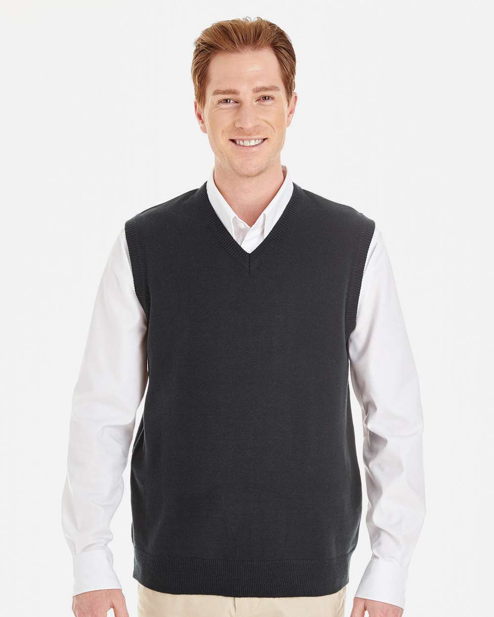 Harriton M415 Men’s Pilbloc™ V-Neck Sweater Vest — Black