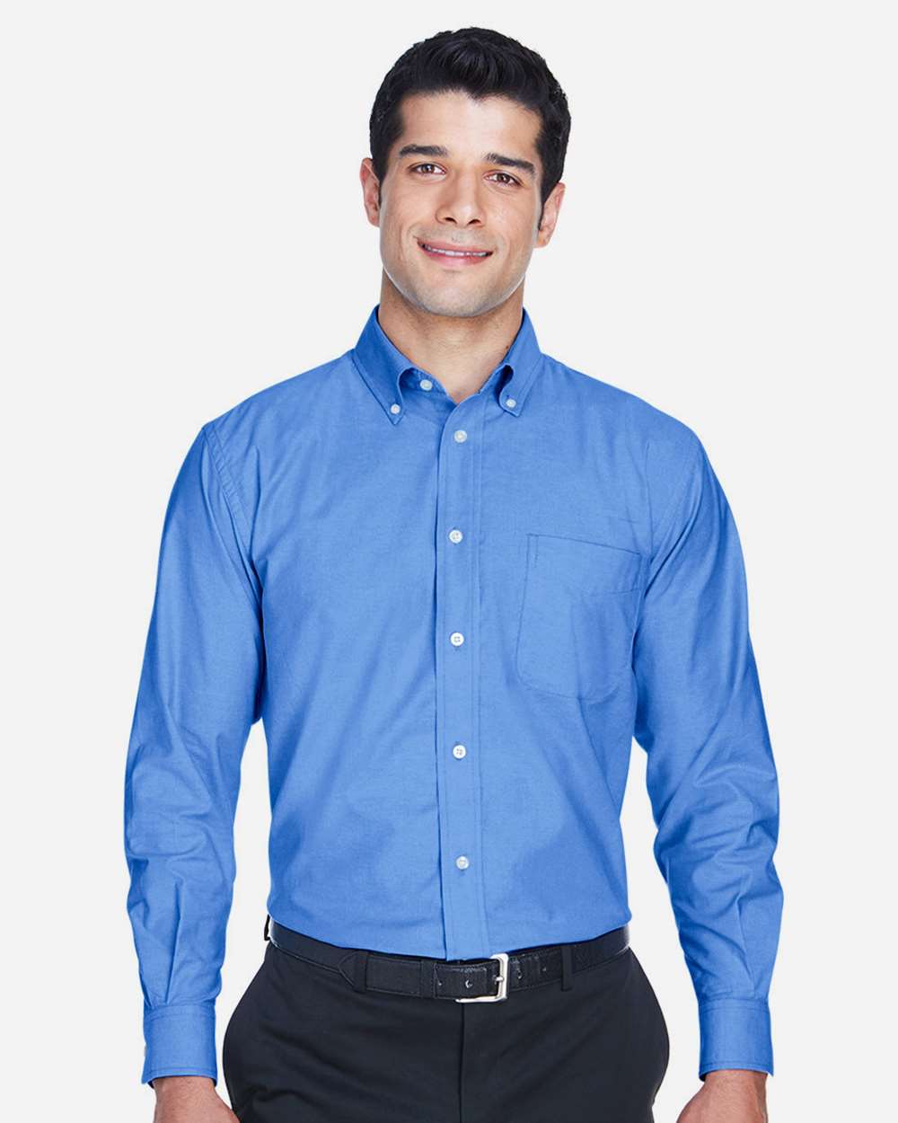 Harriton M600 Men’s Oxford Shirt — French Blue