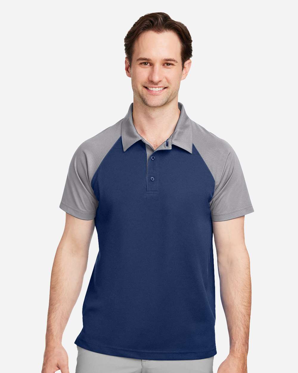 Team 365 TT21C Men’s Command Snag-Protection Colorblock Polo — Sport Dark Navy/ Sport Graphite