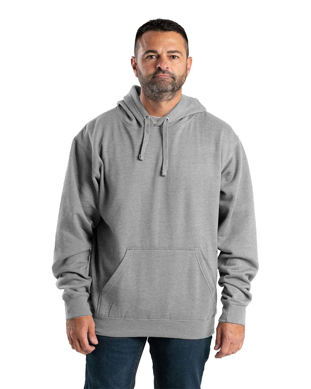 Berne Apparel SP402GT Tall Signature Sleeve Hooded Pullover Sweatshirt — Grey