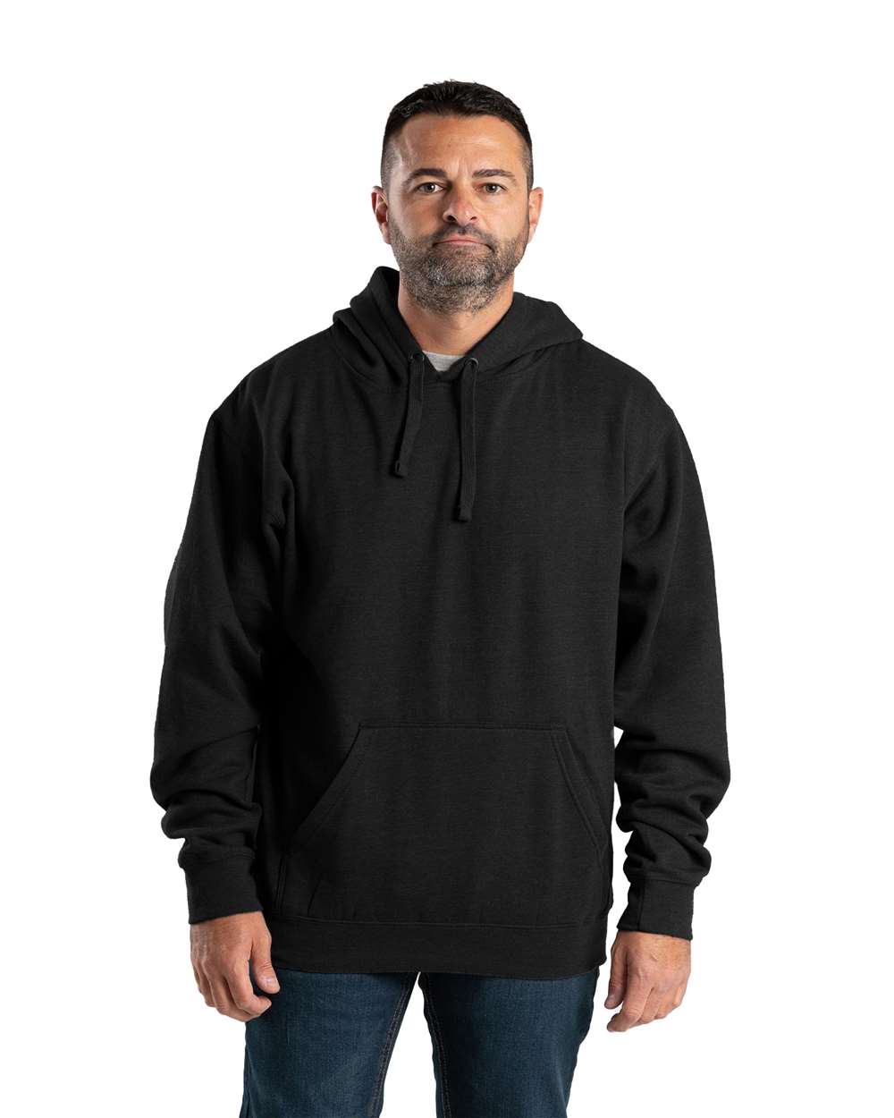 Berne Apparel SP401T Men’s Tall Signature Sleeve Hooded Sweatshirt — Black