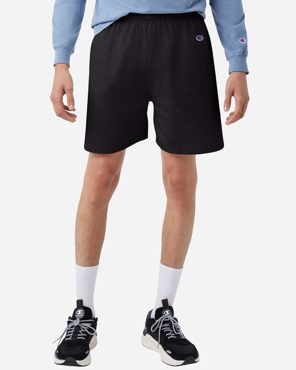 Champion 8187 Unisex Cotton Gym Shorts — Black