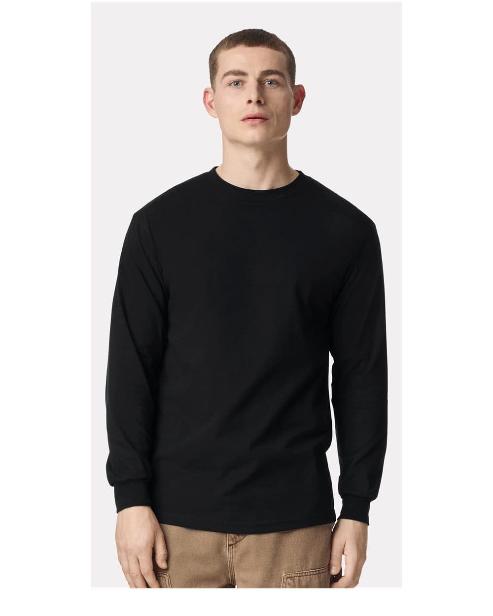 American Apparel 1304 Unisex Heavyweight Cotton Long Sleeve Tee — Black