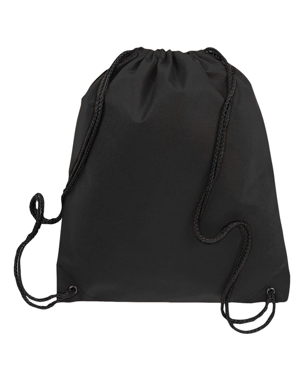 Q-Tees Q1235 Non-Woven Drawstring Bag — Black