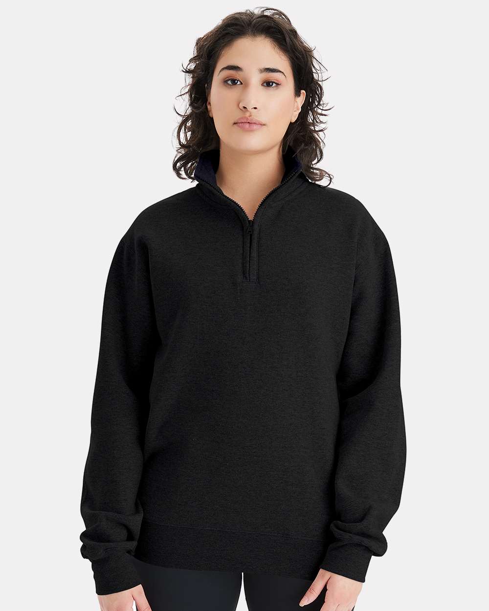 Champion S450 Unisex Powerblend® Quarter-Zip Pullover — Black