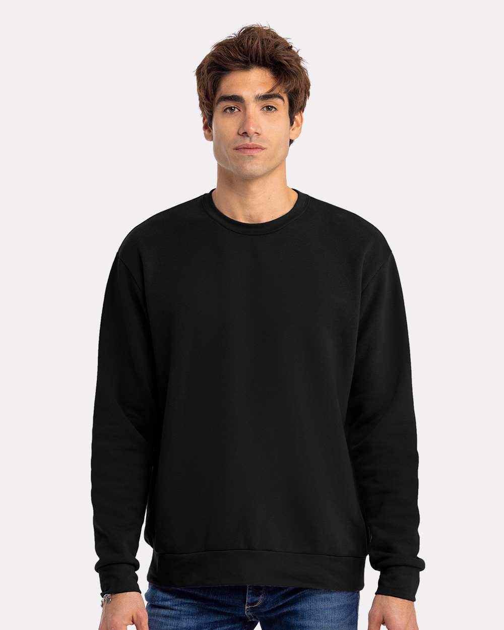 Next Level 9003 Unisex Santa Barbara Crewneck Sweatshirt — Black