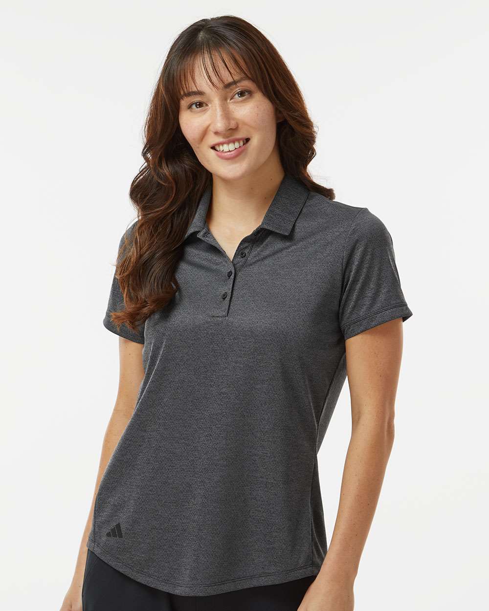 Adidas A592 Women’s Space Dyed Polo — Black Melange