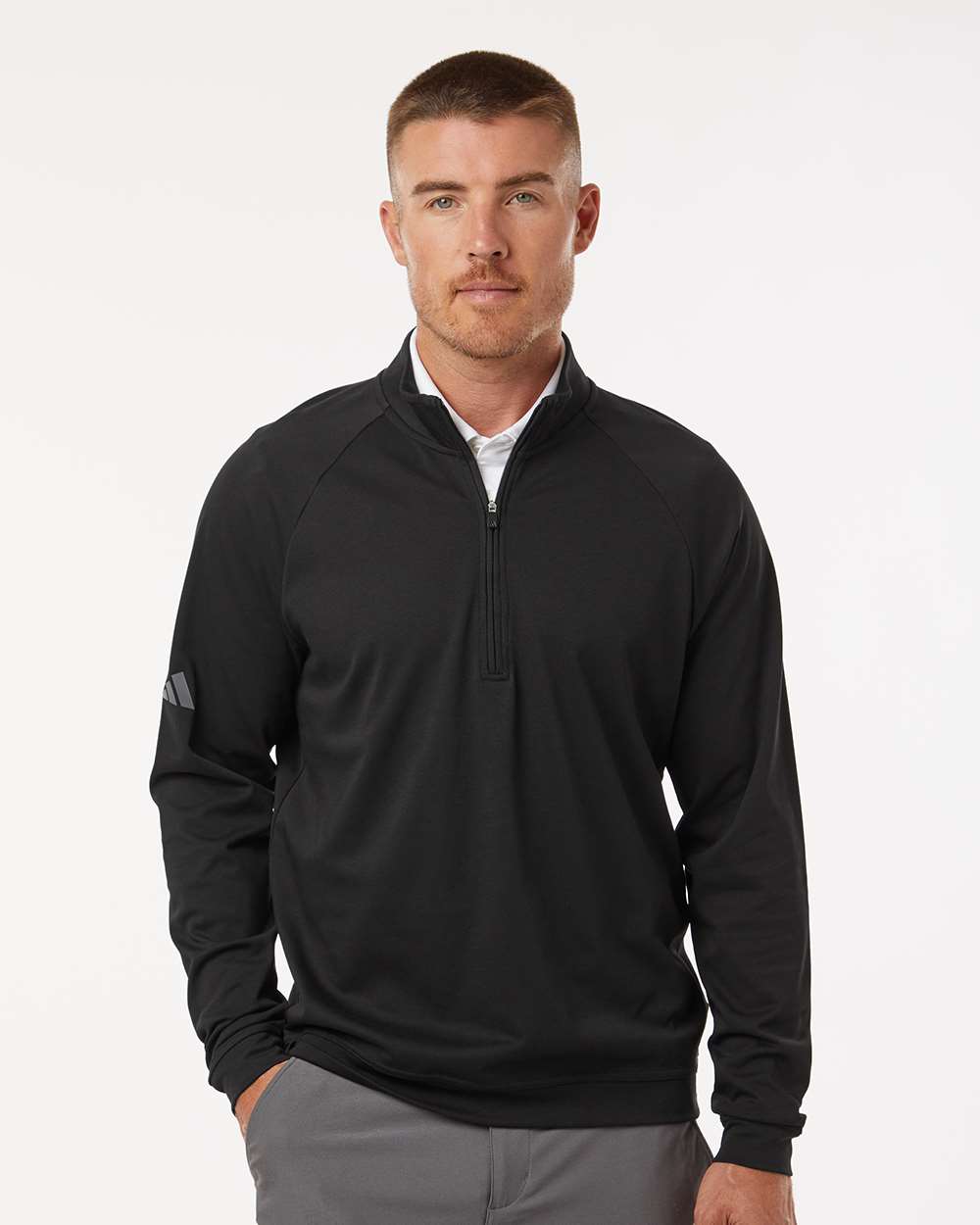Adidas A598 Men’s Club Quarter-Zip Pullover — Black