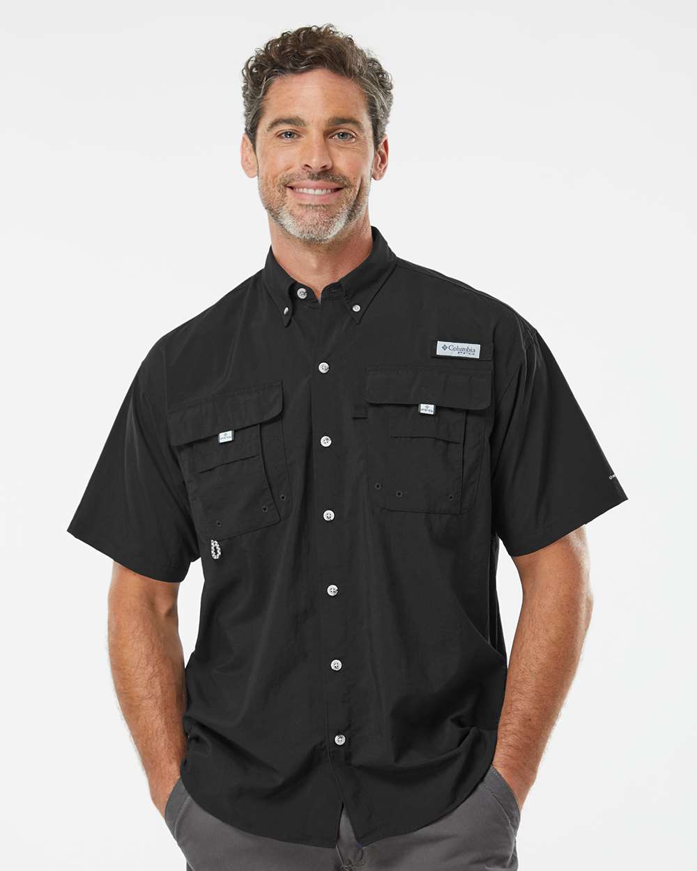 Columbia 212464 Men’s PFG Bahama™ II Short Sleeve Shirt — Black