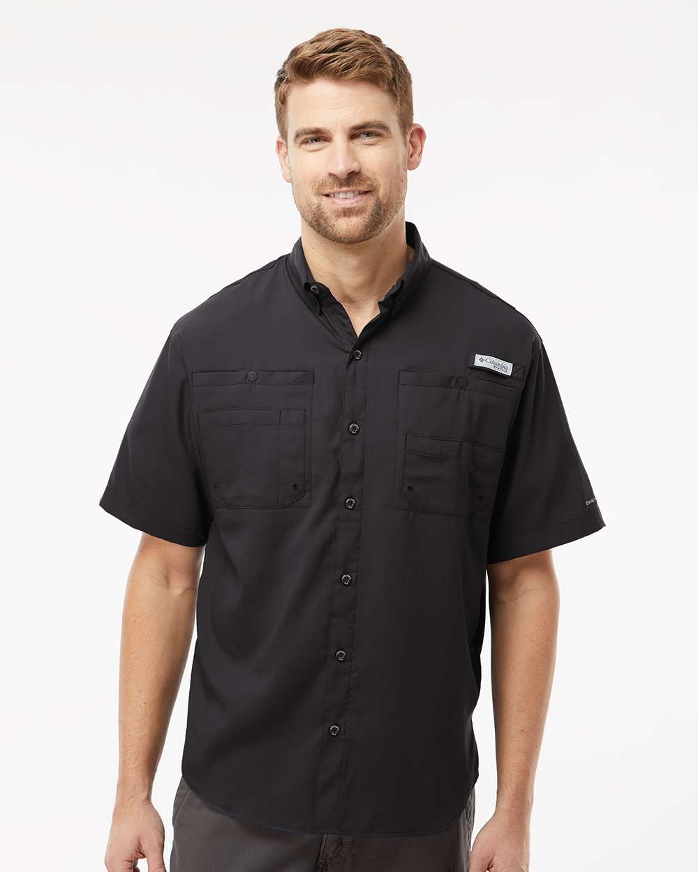 Columbia 212468 Men’s PFG Tamiami™ II Short Sleeve Shirt — Black