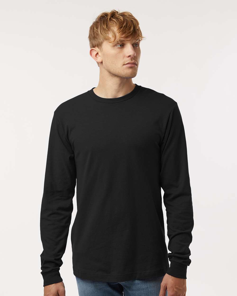 M&O 4501 Fine Jersey Long Sleeve T-Shirt — Fine Black