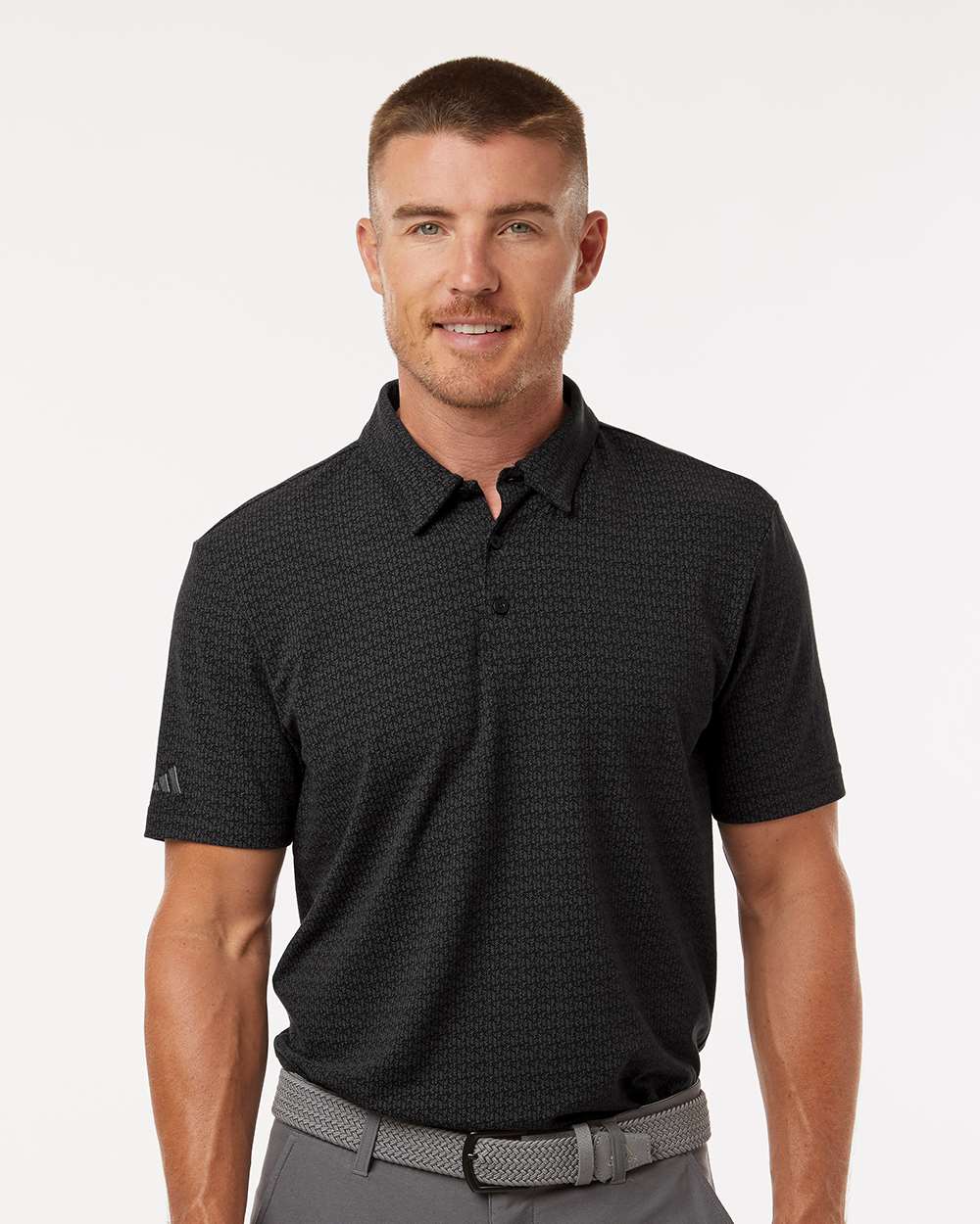 Adidas A702 Men’s Blended Printed Polo — Black