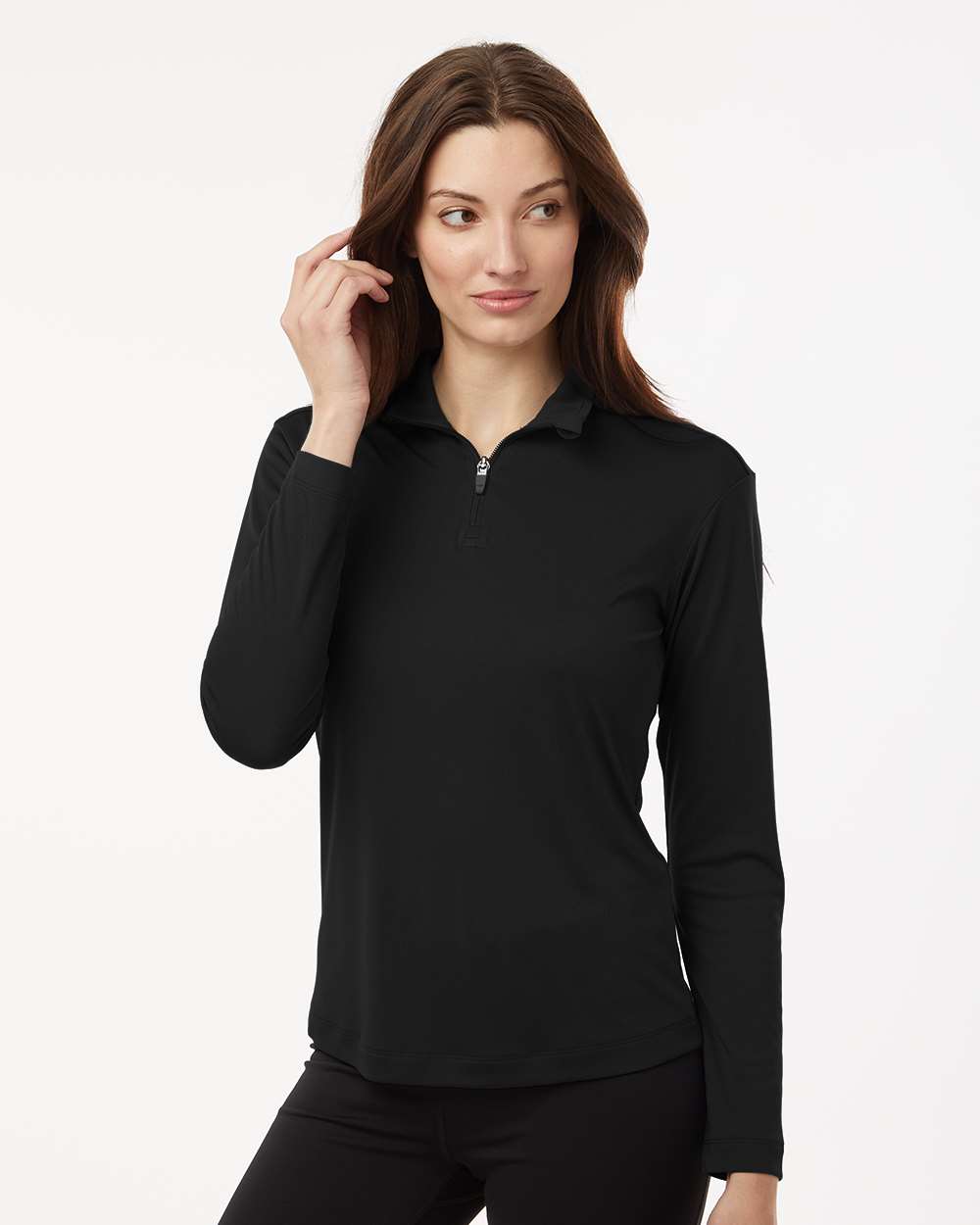 AllPro 41870L Women’s Pro-Lock Performance Quarter-Zip Pullover — Black