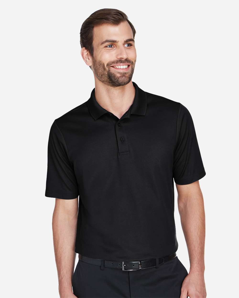 Devon & Jones DG20 Men’s CrownLux Performance® Plaited Polo — Black