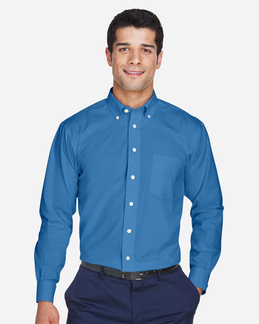 Devon & Jones D630 Men’s Crown Collection® Oxford Woven Dress Shirt — French Blue