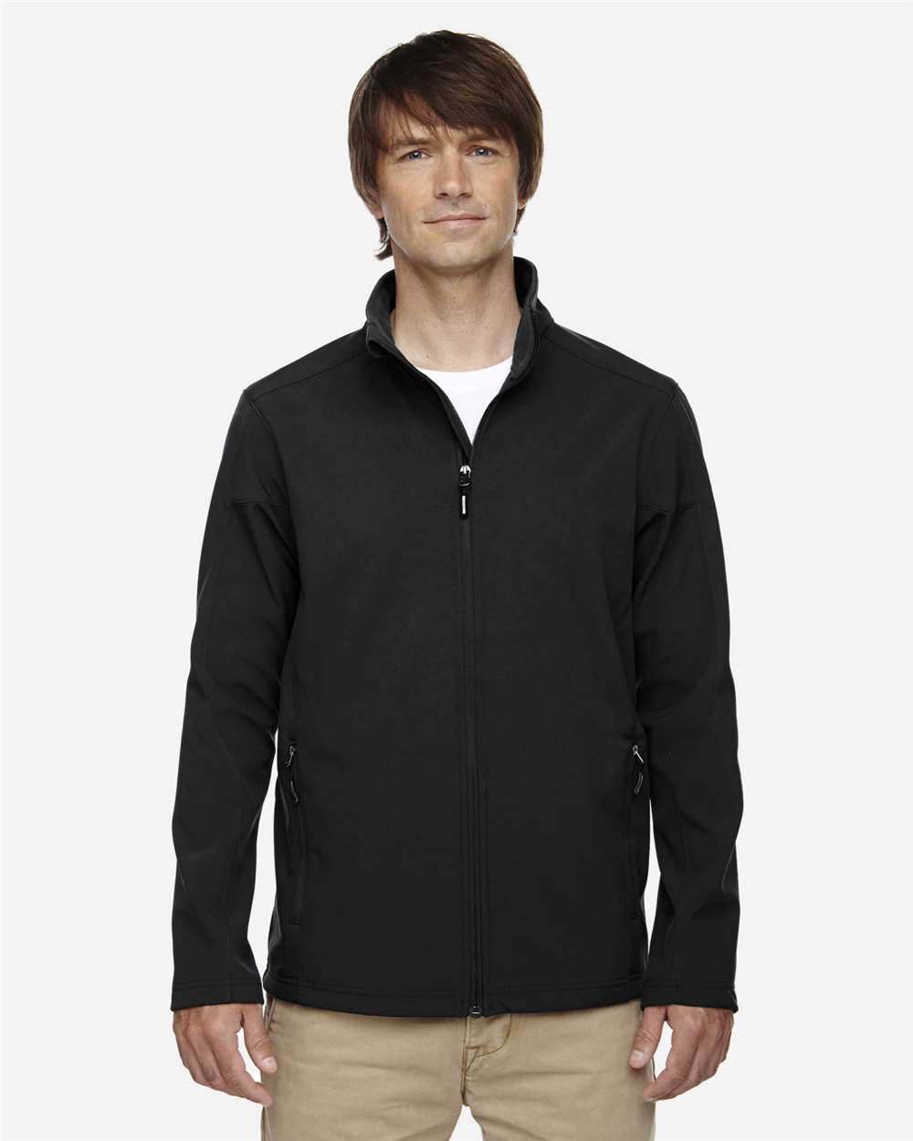 CORE365 88184T Men’s Tall Cruise Two-Layer Fleece Bonded Soft Shell Jacket — Black