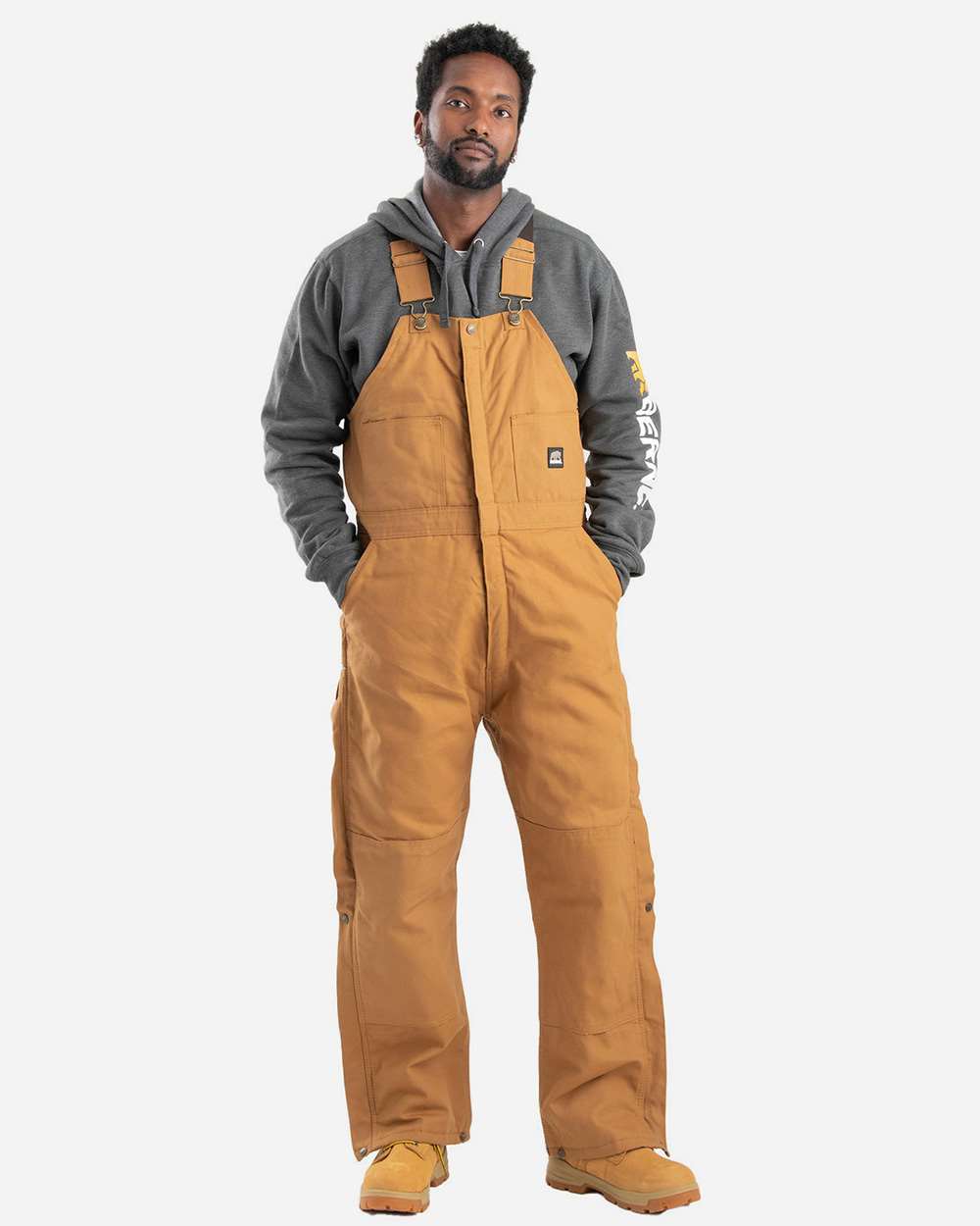 Berne Apparel B415T Men’s Tall Heritage Insulated Bib Overall — Brown Duck