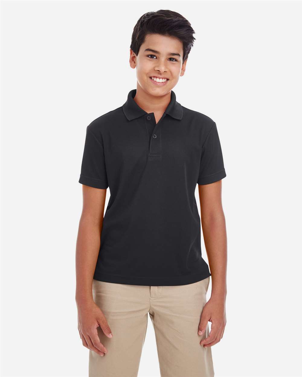 CORE365 88181Y Youth Origin Performance Piqué Polo — Black