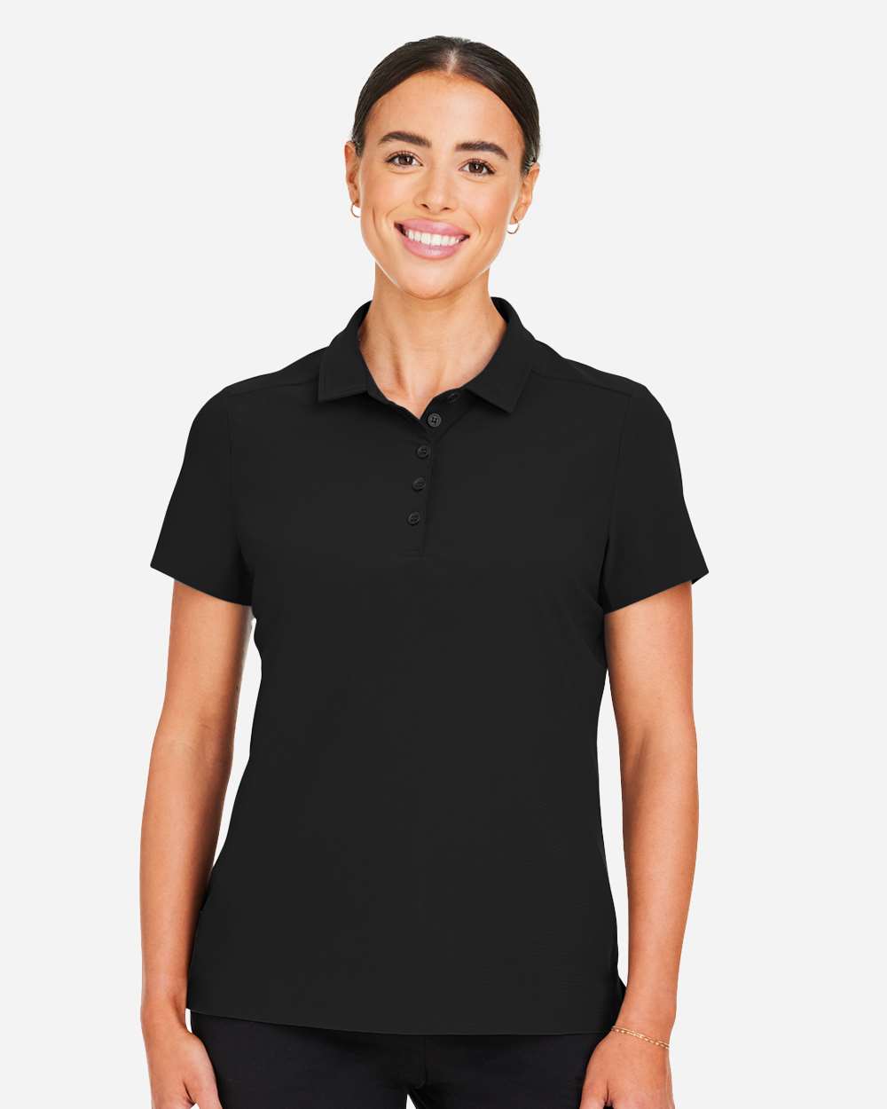 Devon & Jones DG110W Women’s CrownLux Performance® Windsor Welded Polo — Black