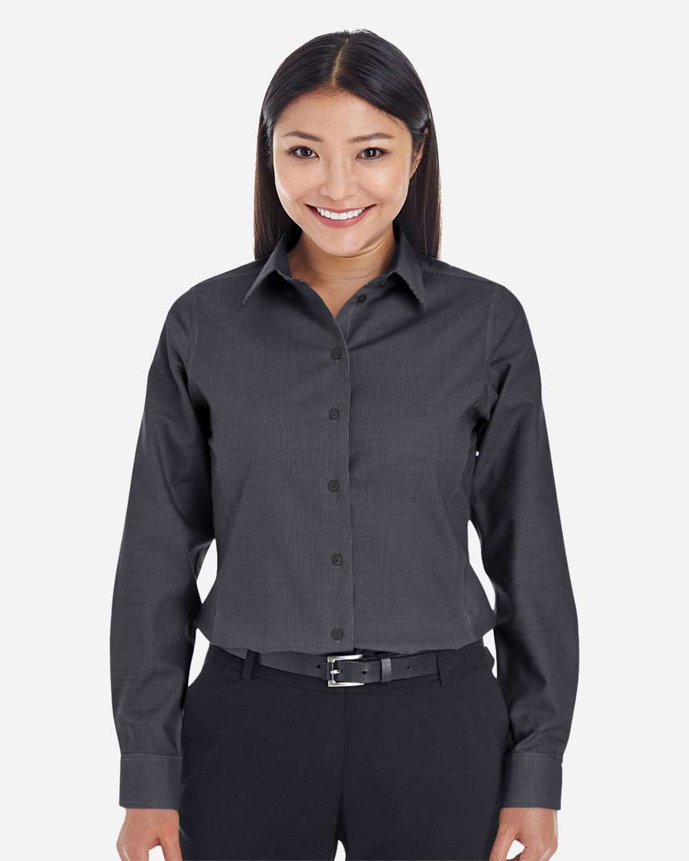 Devon & Jones DG532W Women’s Crown Collection® Royal Dobby Woven Dress Shirt — Black