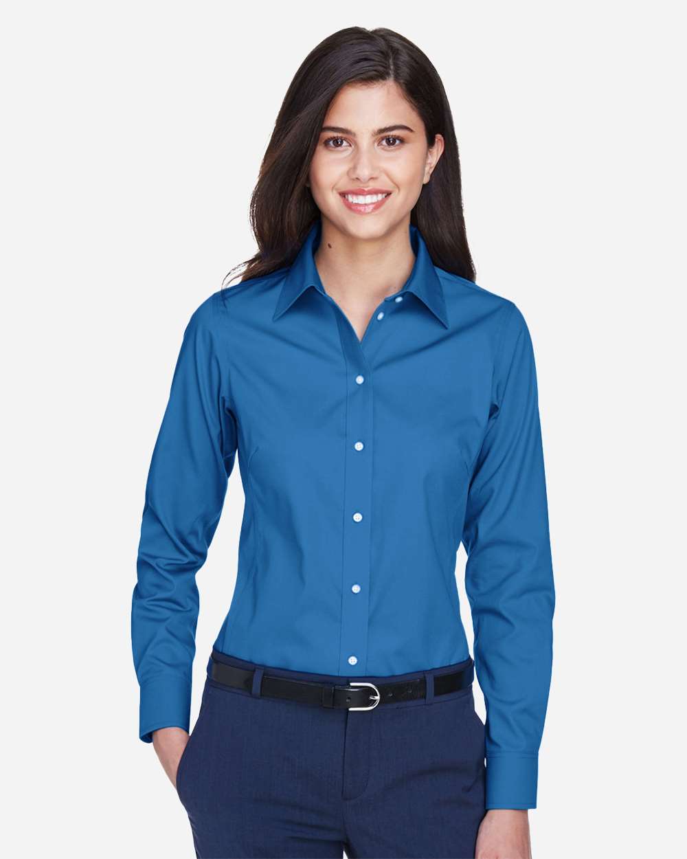 Devon & Jones D630W Women’s Crown Collection® Oxford Woven Dress Shirt — French Blue