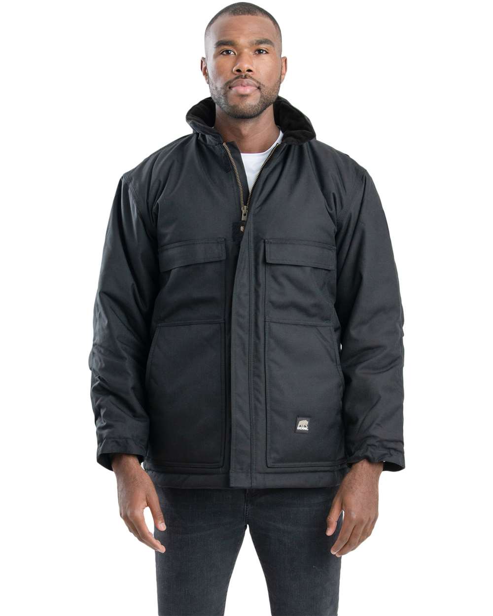 Berne Apparel NCH377T Men’s Tall Icecap Insulated Chore Coat — Black