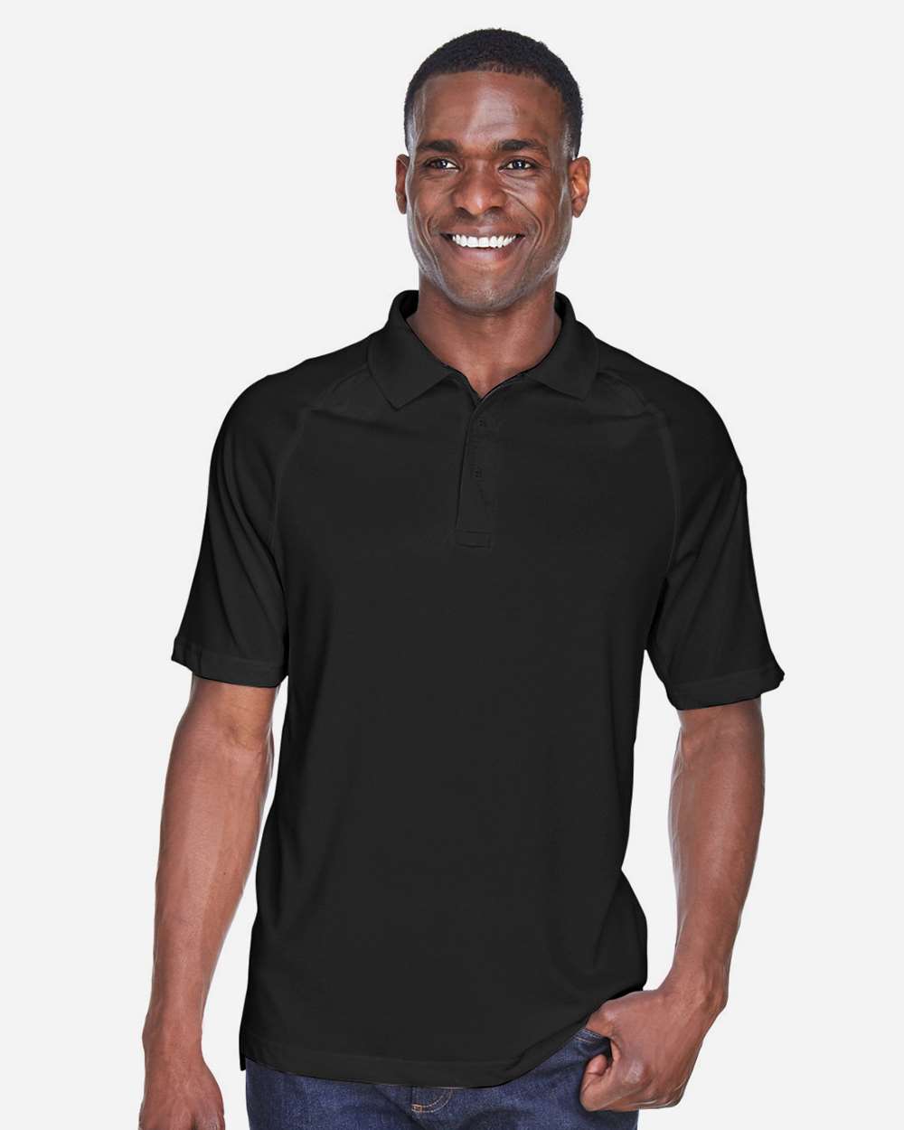 Harriton M211 Men’s Advantage Tactical Performance Polo — Black