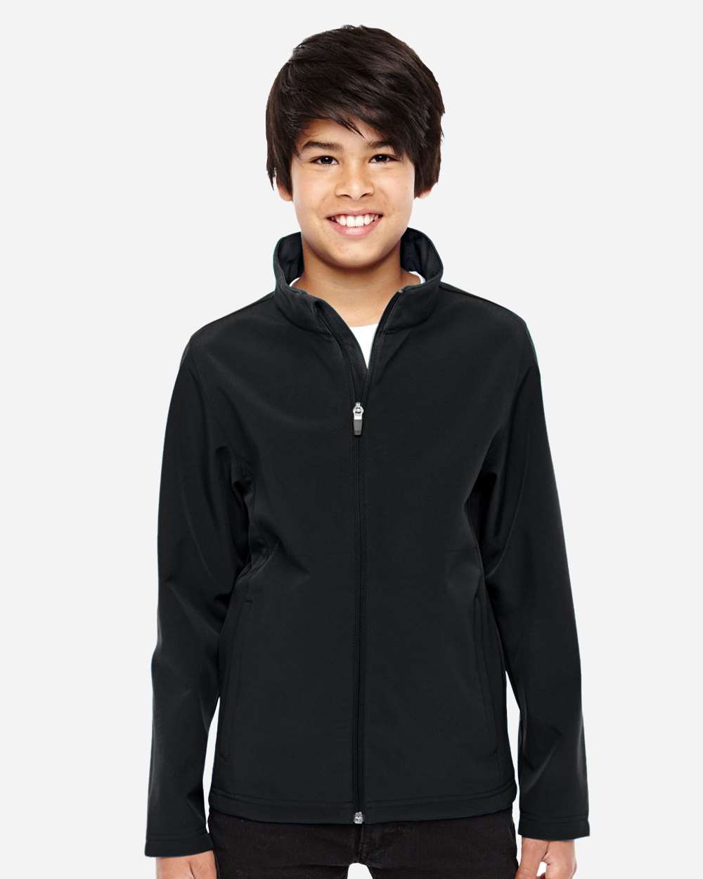 Team 365 TT80Y Youth Leader Soft Shell Jacket — Black