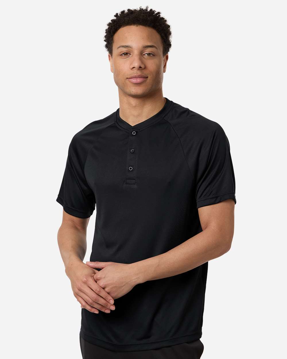 Team 365 TT11HN Men’s Zone Performance Henley — Black