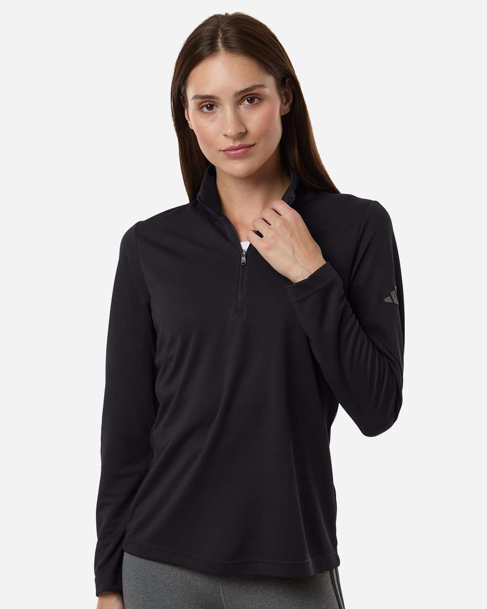 Adidas A400 Women’s Lightweight Quarter-Zip Pullover — Black