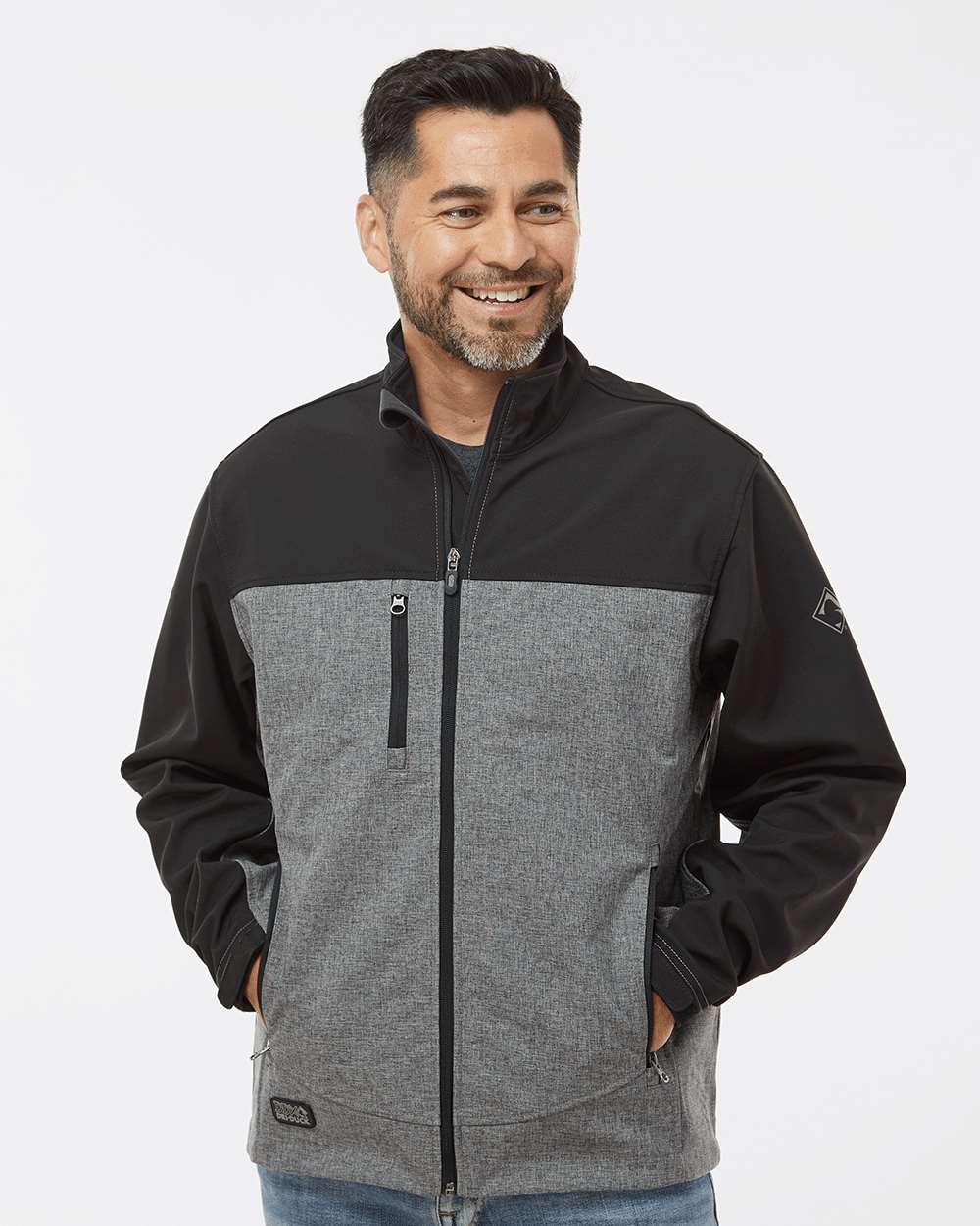 DRI DUCK 5350 Men’s Motion Soft Shell Jacket — Black Heather/ Black