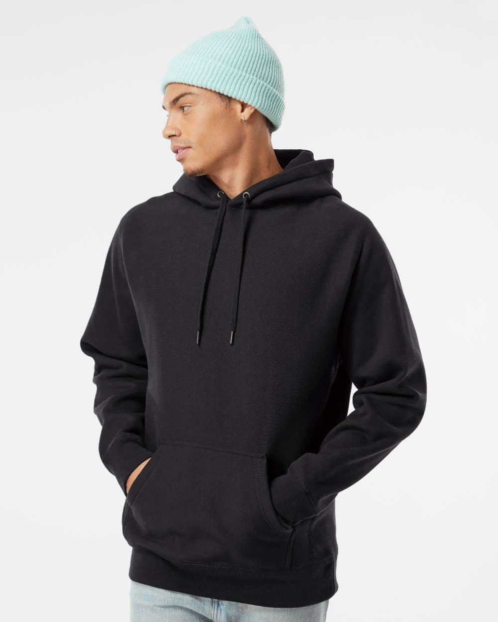 Independent Trading Co. IND5000P Unisex Legend Premium Heavyweight Cross-Grain Hooded Sweatshirt — Black